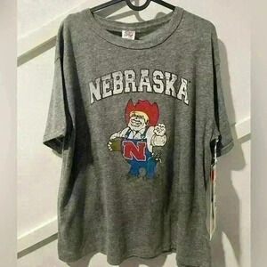 Vintage retro  college sport tee Gray size XL